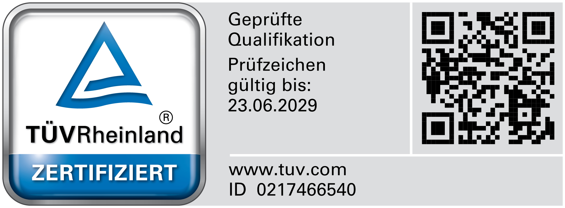 TÜV Rheinland zertifiziert