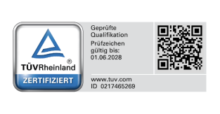 TÜV Rheinland zertifiziert